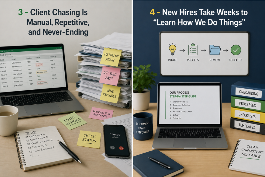 Manual client chasing and onboarding issues caused by disconnected accounting tools